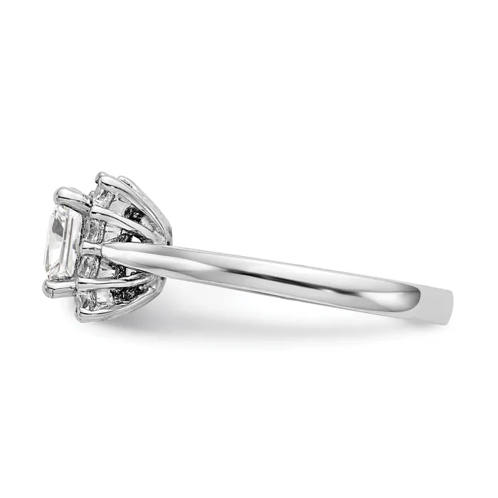 14k White Gold Princess Halo Engagement Simulated Diamond Ring Goldiacom Rings