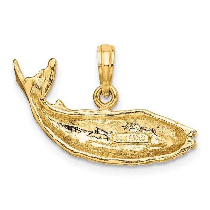 14k Yellow Gold 2D Humpback Whale Charm Goldia Charm Necklaces
