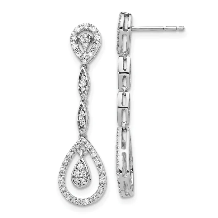 Goldia Earrings 14k White Gold 13 Ct Lab Grown Diamond VSSI G Dangle Teardrop Post Earrings Goldia Earrings 14k White Gold 13 Ct Lab Grown Diamond VSSI G Dangle Teardrop Post Earrings