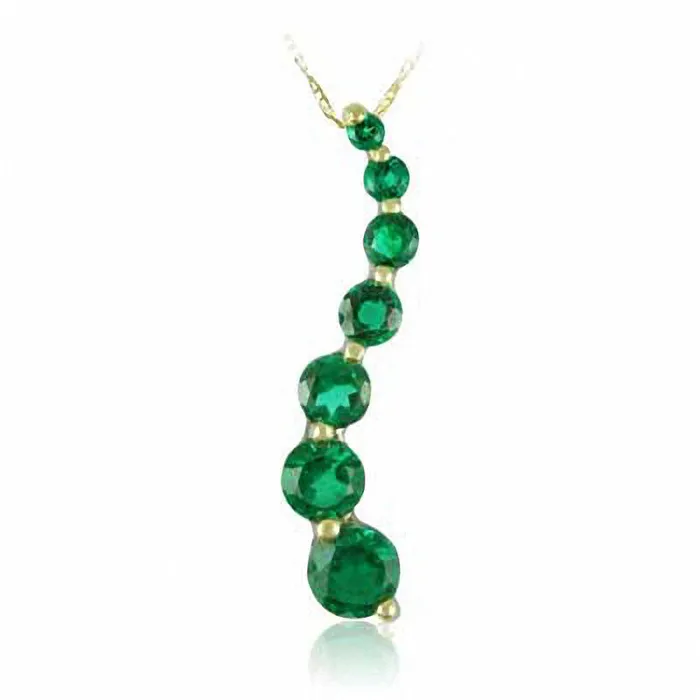 Goldia Journey LabCreated Emerald Pendant in 10K Yellow Gold Necklaces