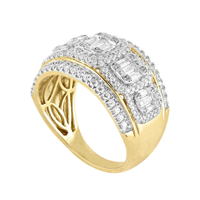 Goldia Rings 10 CT TW Composite Natural Diamond Frame Five Stone Ring in Solid 10K Yellow Gold Goldia Rings 10 CT TW Composite Natural Diamond Frame Five Stone Ring in Solid 10K Yellow Gold