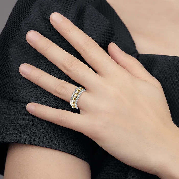 Goldia Rings 14k Twotone Two Tone 78 Ct Lab Grown Diamond VSSI G Band Ring