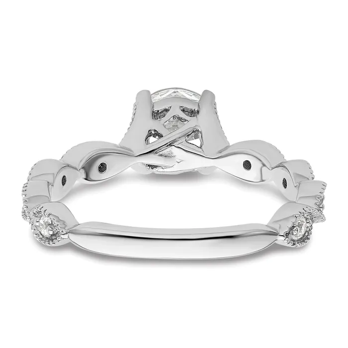 Goldia Rings 14k White Gold 18 Ct Lab Grown Diamond VSSI G 1 Ct Center Round Engagement Ring
