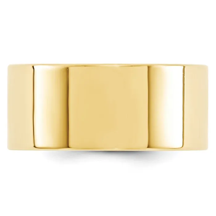 Goldia Rings Solid 10K Yellow Gold 10mm Standard Flat Comfort Fit MensWomens Wedding Band Ring Size 5