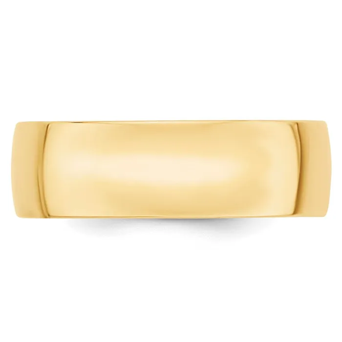 Goldia Rings Solid 14K Yellow Gold 7mm Light Weight Comfort Fit MensWomens Wedding Band Ring Size 125