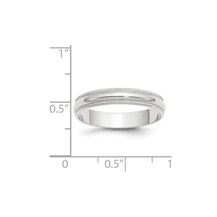 Goldia Solid 10K White Gold 4mm Light Weight Milgrain Half Round MensWomens Wedding Band Ring Size 55 Rings Goldia Solid 10K White Gold 4mm Light Weight Milgrain Half Round MensWomens Wedding Band Ring Size 55 Rings