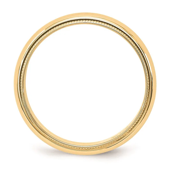 Goldia Solid 18K Yellow Gold 5mm Milgrain Half Round MensWomens Wedding Band Ring Size 125 Rings