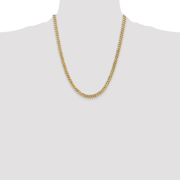 MDS Necklaces Solid 14K Yellow Gold 22 inch 575mm Flat Beveled Curb with Lobster Clasp Chain Necklace MDS Necklaces Solid 14K Yellow Gold 22 inch 575mm Flat Beveled Curb with Lobster Clasp Chain Necklace