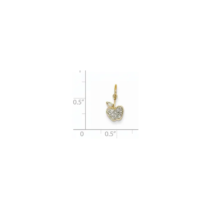 Natural Diamond Apple Charm in 14k Yellow Gold goldiaca Charm Necklaces