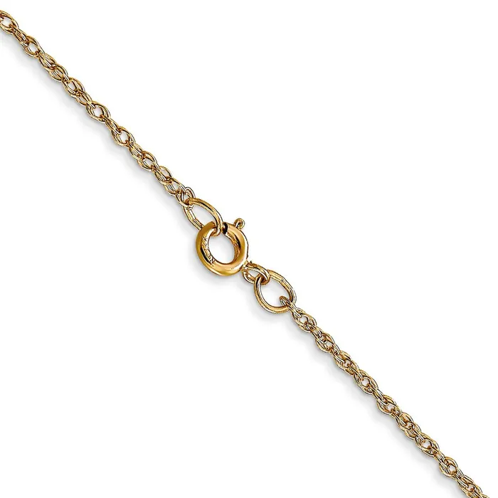Necklaces 14K Yellow Gold 14 inch Carded 95mm Cable Rope with Spring Ring Clasp Children Necklace Chain Necklace QGold Necklaces 14K Yellow Gold 14 inch Carded 95mm Cable Rope with Spring Ring Clasp Children Necklace Chain Necklace QGold