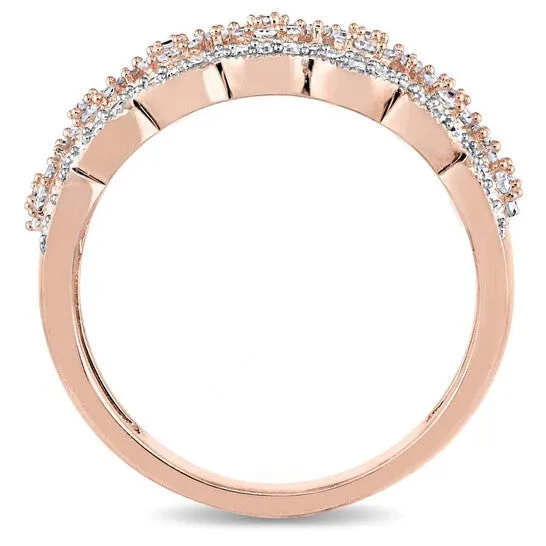 Original Amour 12 CT TW Diamond Milgrain Vintage Flower Ring in 10k Rose Gold JMS always Rings Original Amour 12 CT TW Diamond Milgrain Vintage Flower Ring in 10k Rose Gold JMS always Rings