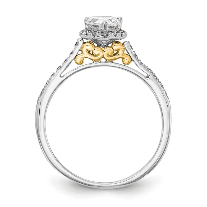 Rings Goldia 150ct CZ Solid Real 14ktt Pear Halo Engagement Ring