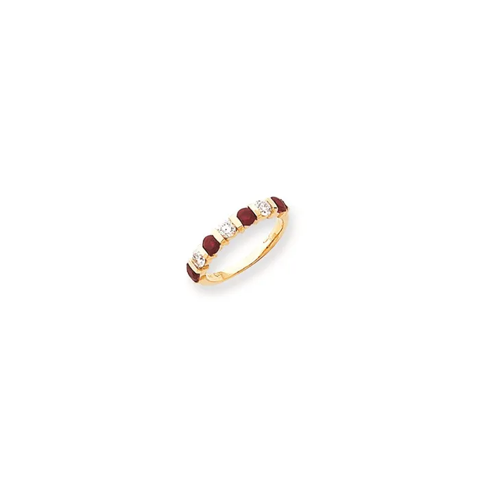 Rings Goldia 14k Yellow Gold 325mm Ruby VS Diamond Anniversary Band