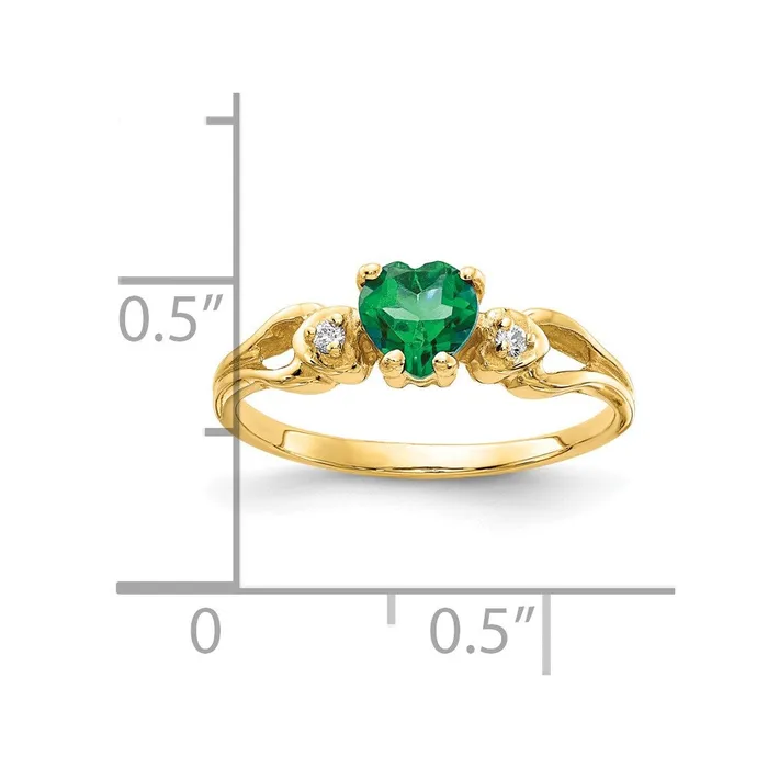 Rings Goldia 14K Yellow Gold 5mm Heart Emerald A Real Diamond ring