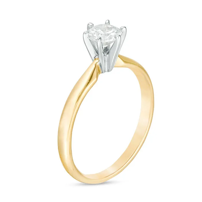 Rings Goldiacom 12 CT Diamond Solitaire Engagement Ring in 14K Gold