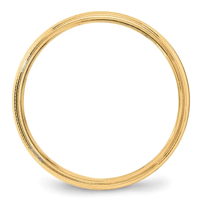 Rings Goldia Solid 18K Yellow Gold 4mm Light Weight Milgrain Half Round MensWomens Wedding Band Ring Size 45