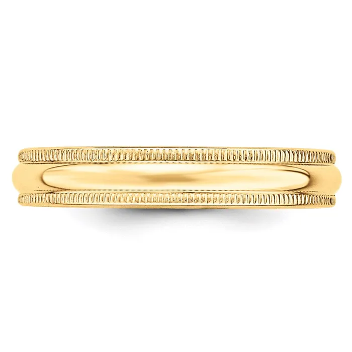 Rings Goldia Solid 18K Yellow Gold 4mm Light Weight Milgrain Half Round MensWomens Wedding Band Ring Size 45