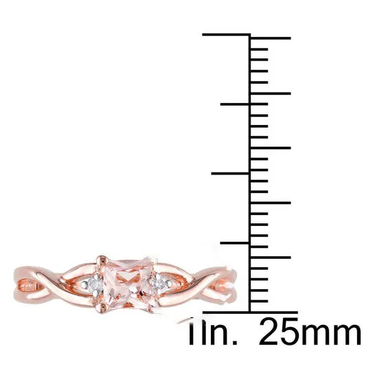 Rings Original Amour Pink Silver 004 CT Diamond TW And 13 CT TGW Morganite Fashion Ring JMS always