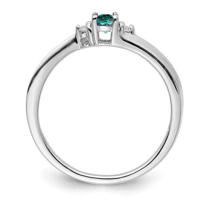 Rings Sterling Silver Rhodplated Created AlexandriteDiamond Birthstone Ring Goldia