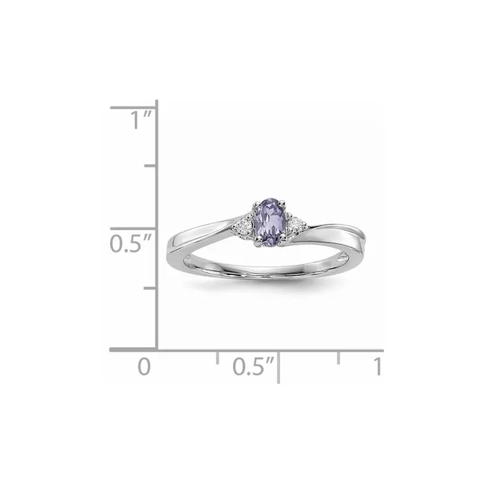 Rings Sterling Silver Rhodplated Created AlexandriteDiamond Birthstone Ring Goldia