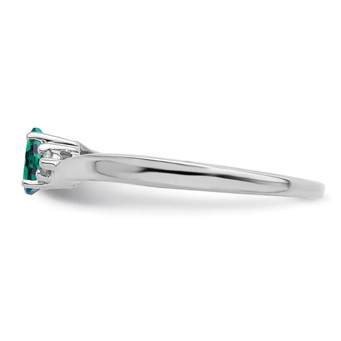 Rings Sterling Silver Rhodplated Created AlexandriteDiamond Birthstone Ring Goldia