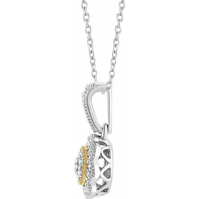 14K White GoldYellow Gold 16 CTW Natural Diamond HaloStyle 1618 Necklace TreasureFineJewelers Necklaces