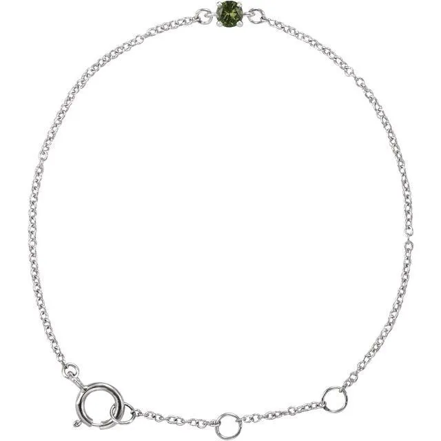 14K White Imitation Peridot Youth Birthstone 4 125 12 Bracelet TreasureFineJewelers Bracelets 14K White Imitation Peridot Youth Birthstone 4 125 12 Bracelet TreasureFineJewelers Bracelets