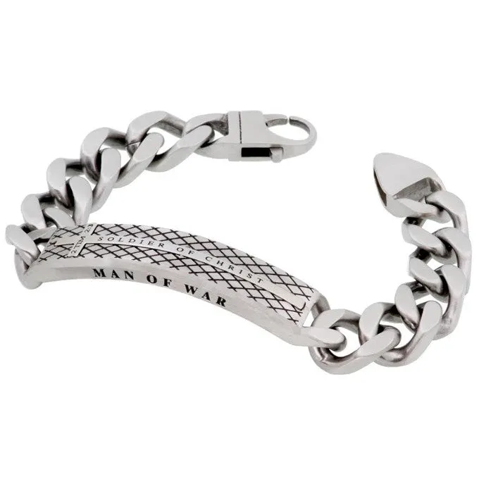Bracelets North Arrow Shop SOLDIER OF CHRIST Bible Verse Bracelet Cross Stainless Steel Thick Curb Chain Bracelets North Arrow Shop SOLDIER OF CHRIST Bible Verse Bracelet Cross Stainless Steel Thick Curb Chain
