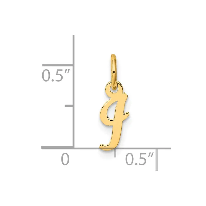 Charm Necklaces TreasureFineJewelers 14k Yellow Gold Small Script Letter I Initial Charm