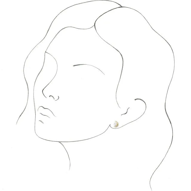 Earrings TreasureFineJewelers 14K Yellow Gold Cultured Freshwater Pearl Earrings