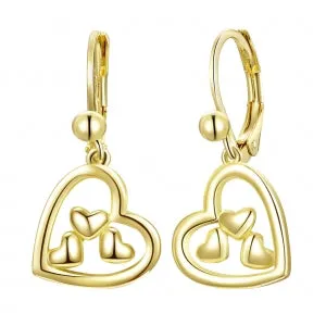 Mini hearts within heart gold earrings Perfect Piercing Earrings