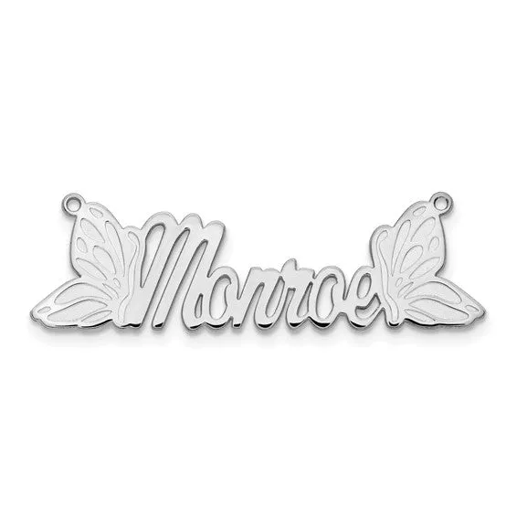 Necklaces Butterfly Wings Nameplate Necklace TreasureFineJeweler