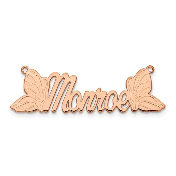 Necklaces Butterfly Wings Nameplate Necklace TreasureFineJeweler