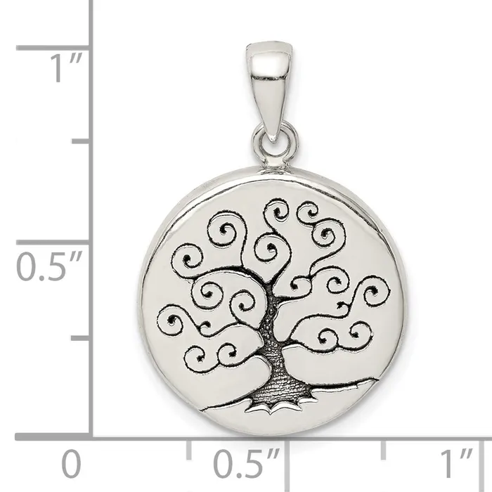 Necklaces Sterling Silver Antiqued Tree Pendant TreasureFineJewelers