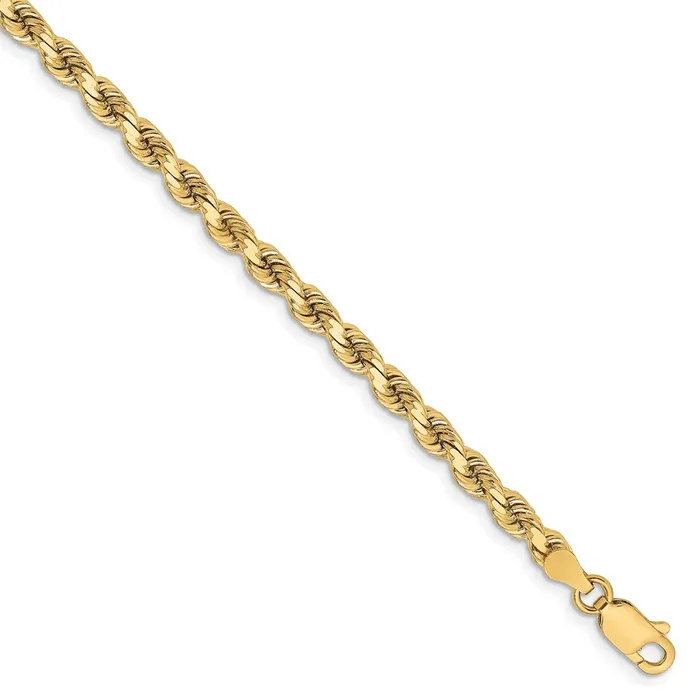 Necklaces TreasureFineJewelers 10K 375mm DiamondCut Rope Chain