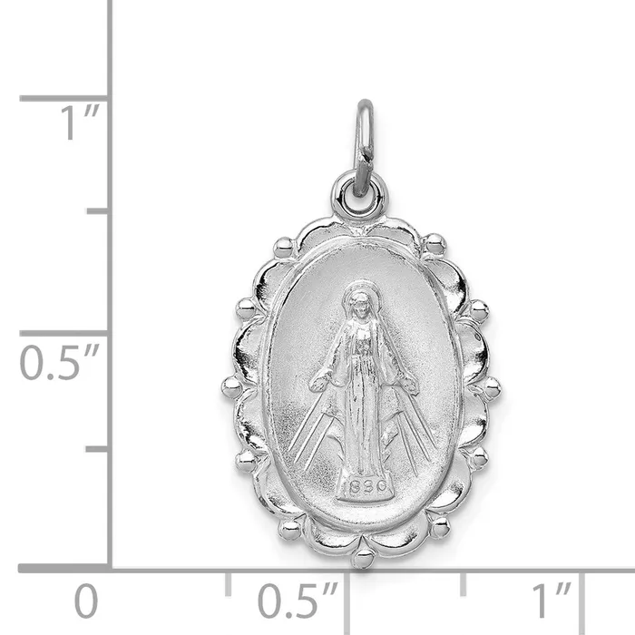 Rings Sterling Silver Rhodiumplated Miraculous Medal TreasureFineJewelers