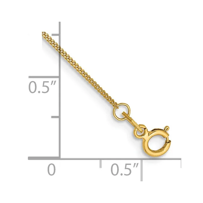 Rings TreasureFineJewelers 14K 10 inch 9mm Curb with Spring Ring Clasp Anklet