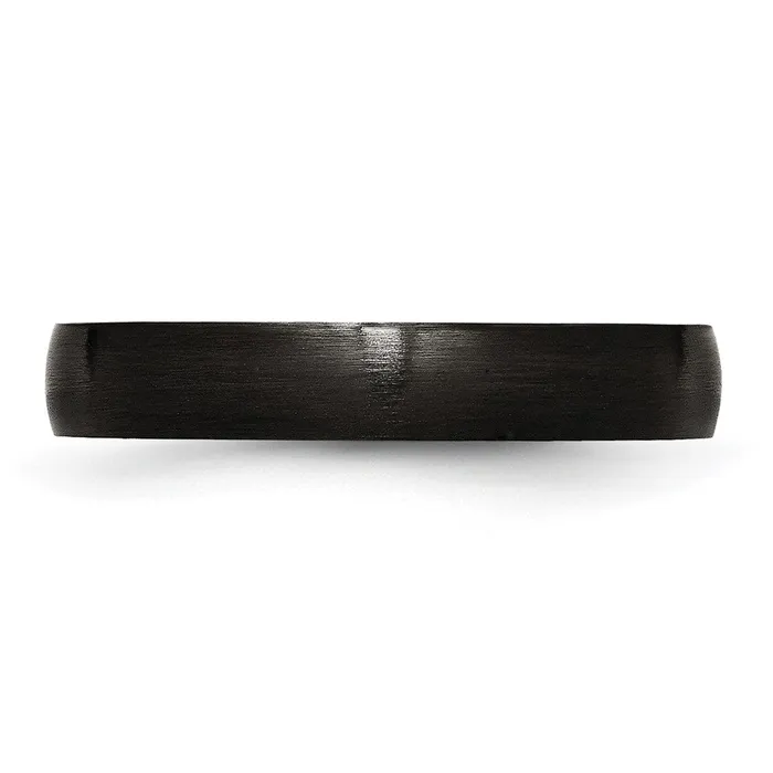 Rings TreasureFineJewelers Stainless Steel 4mm Black IPplated Brushed Band