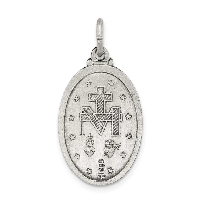 Rings TreasureFineJewelers Sterling Silver Antiqued Miraculous Medal