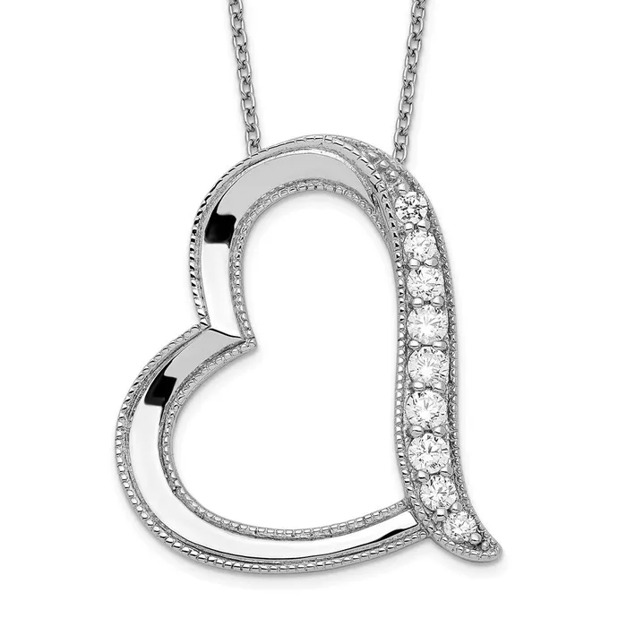 Sentimental Expressions Sterling Silver Rhodiumplated Antiqued CZ DaughterInLaw 18in Necklace TreasureFineJewelers Necklaces