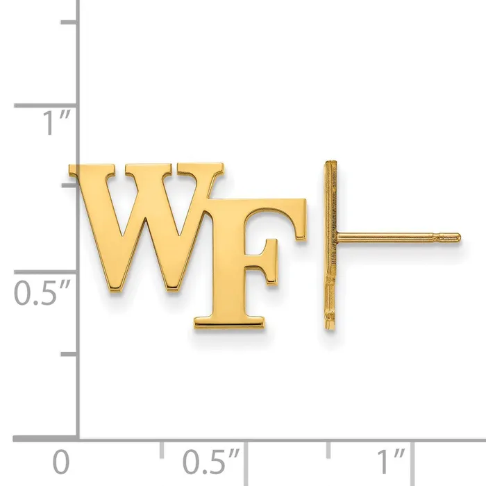 Sterling Silver Goldplated Wake Forest University WF Small Post Earrings TreasureFineJewelers Earrings