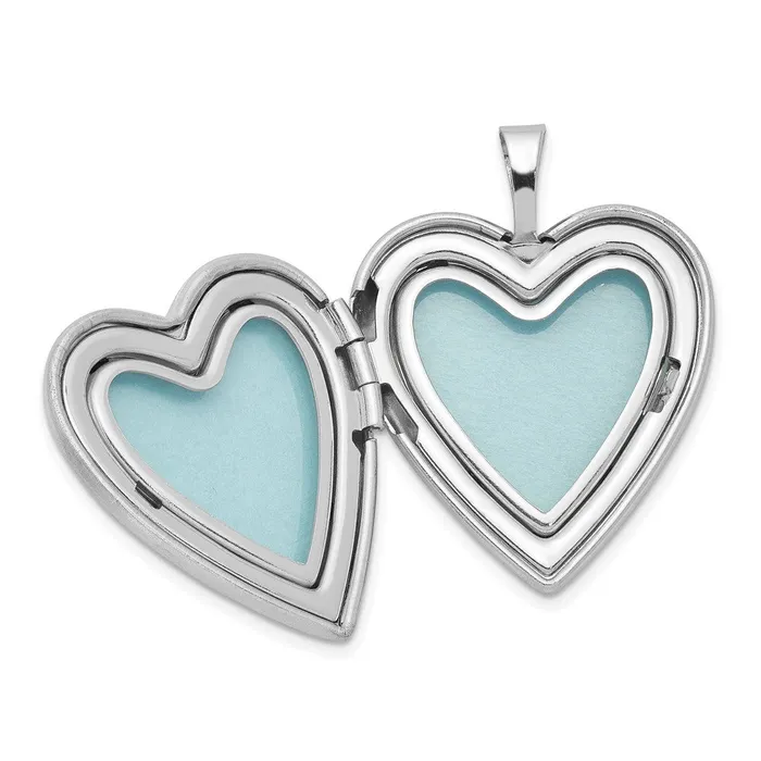 Sterling Silver Rhodiumplated 20mm with Diamond Star Heart Locket TreasureFineJewelers Rings