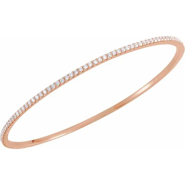 TreasureFineJewelers 14K Rose 2 CTW Diamond Stackable Bangle 8 Bracelet Bracelets