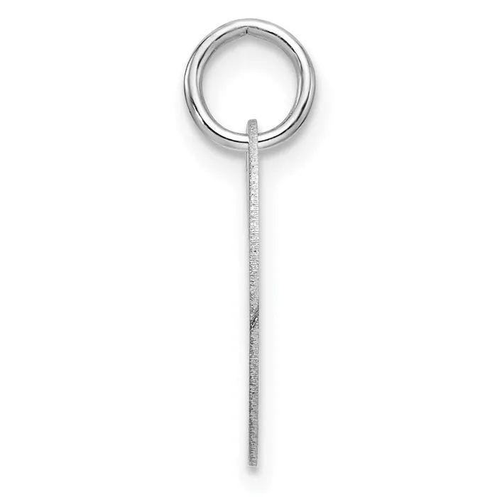 TreasureFineJewelers Charm Necklaces 14k White Gold Polished Black Enamel Letter L Initial Disk Charm