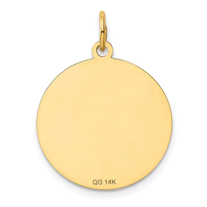 TreasureFineJewelers Charm Necklaces 14k Yellow Gold Dachshund Disc Charm