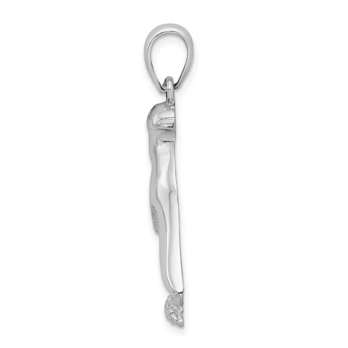 TreasureFineJewelers Necklaces Sterling Silver PolishedTextured Penguin Pendant