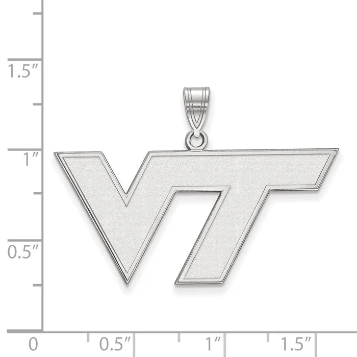 TreasureFineJewelers Necklaces Sterling Silver Rhodiumplated Virginia Tech VT Large Pendant