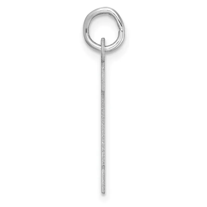 TreasureFineJewelers Rings Large Sterling Silver Rhodiumplated Block Letter A Initial Charm