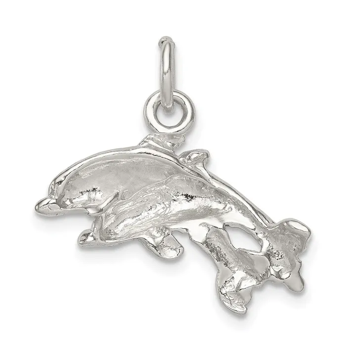 TreasureFineJewelers Rings Sterling Silver Dolphins Charm