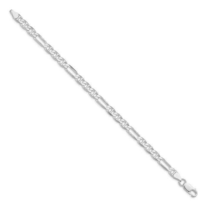 TreasureFineJewelers Rings Sterling Silver Rhodiumplated 55mm Figaro Anchor Chain